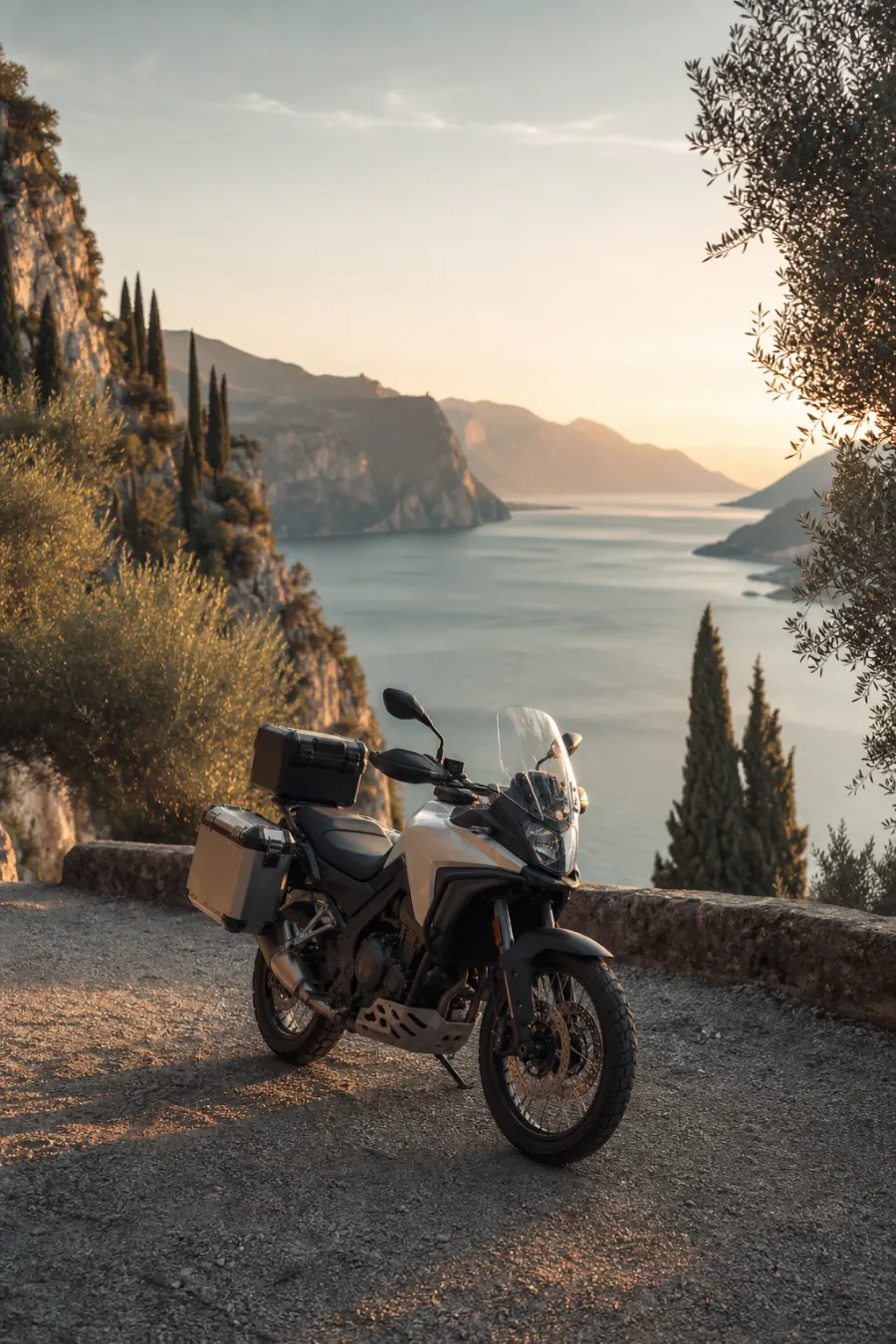 Moto adventure su uno sterrato panoramico sopra il Lago di Garda